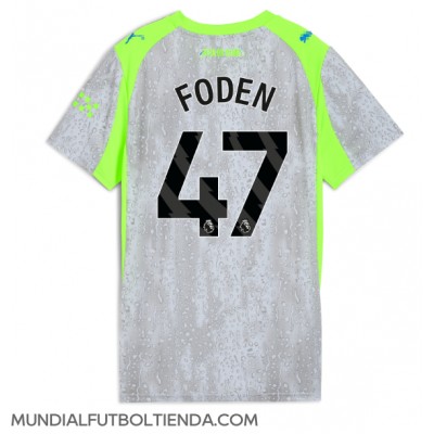 Camiseta Manchester City Phil Foden #47 Tercera Equipación Replica 2025-26 para mujer mangas cortas Camiseta Manchester City Phil Foden #47 Tercera Equipación Replica 2025-26 para mujer mangas cortas
